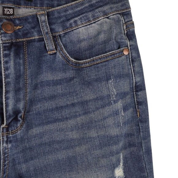 Judy Blue Boyfriend Cut Distressed Mid Rise Size 7 / 28 - Picture 4 of 9